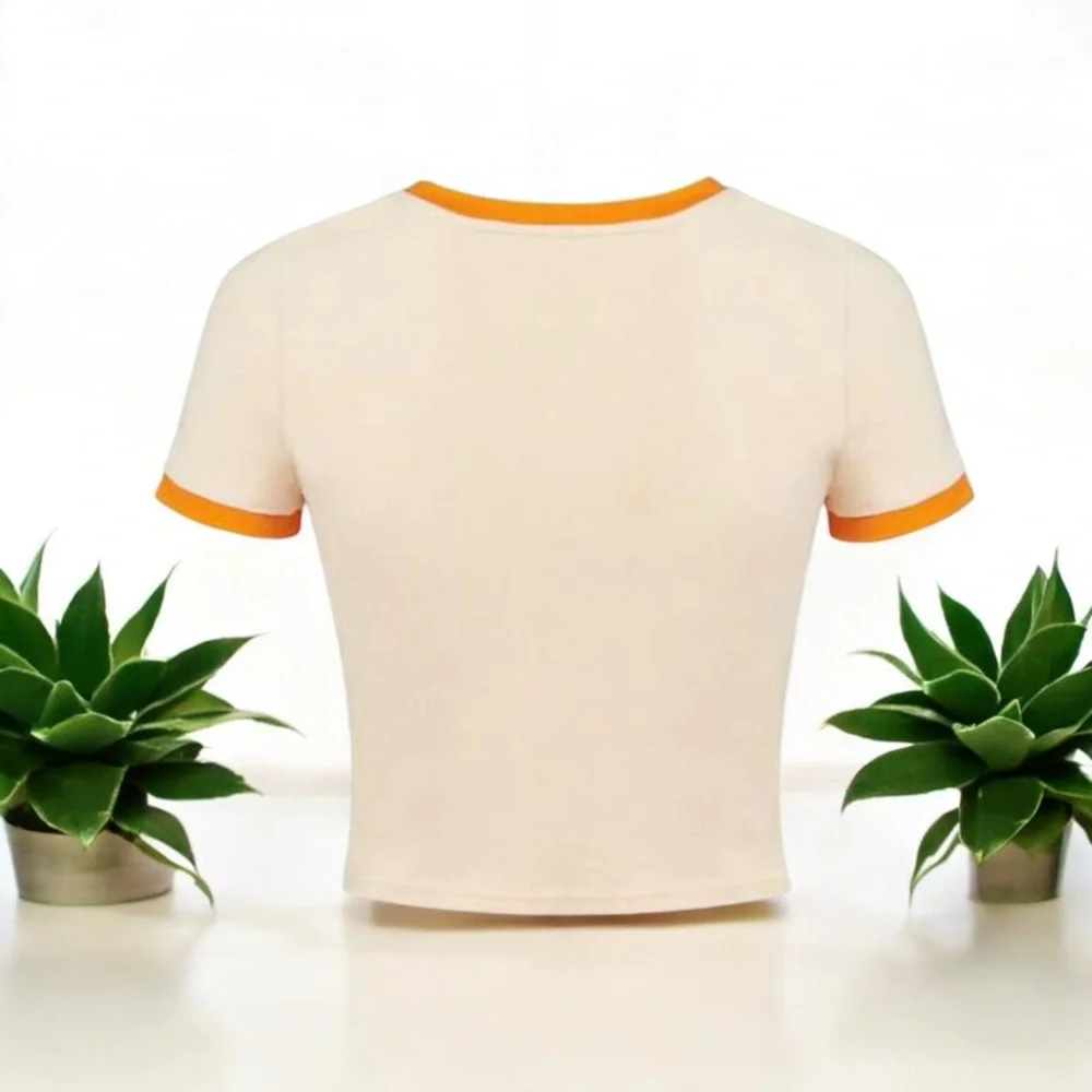 “Good Things Take Time” Slogan Contrast Graphic Cropped Tee - Picture 15 of 16